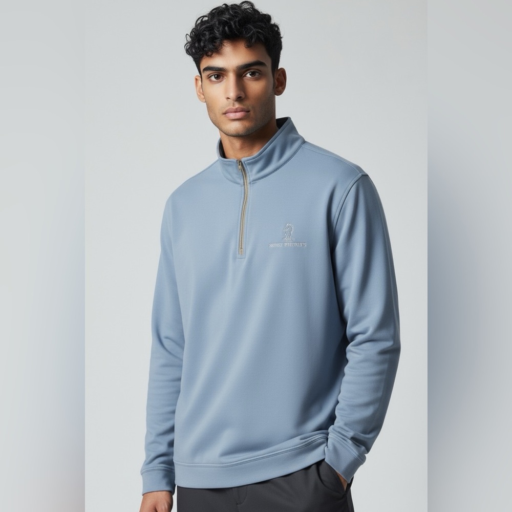 Peter Millar Powder Blue Performance Perth Quarter Zip - Size XL